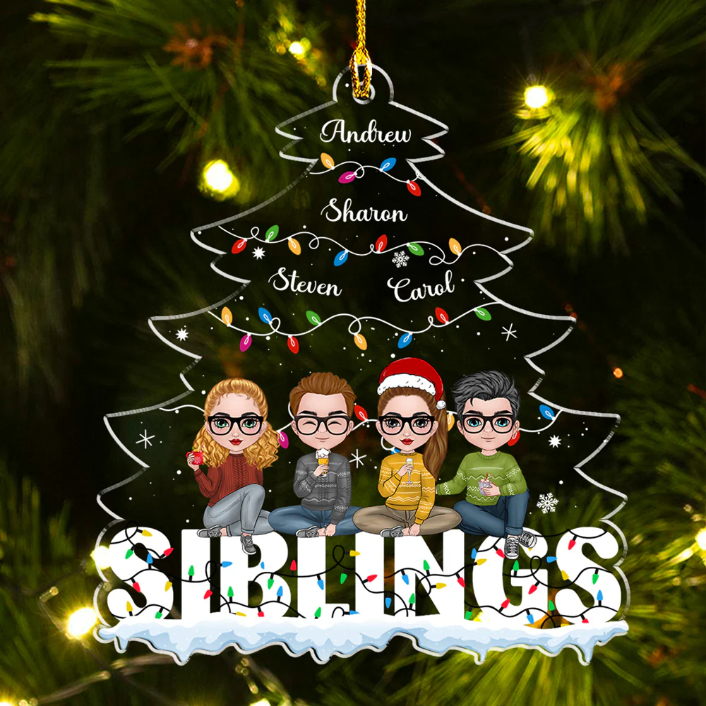 Congrats On Being My Siblings - Personalized Custom Acrylic Ornament - Image 2