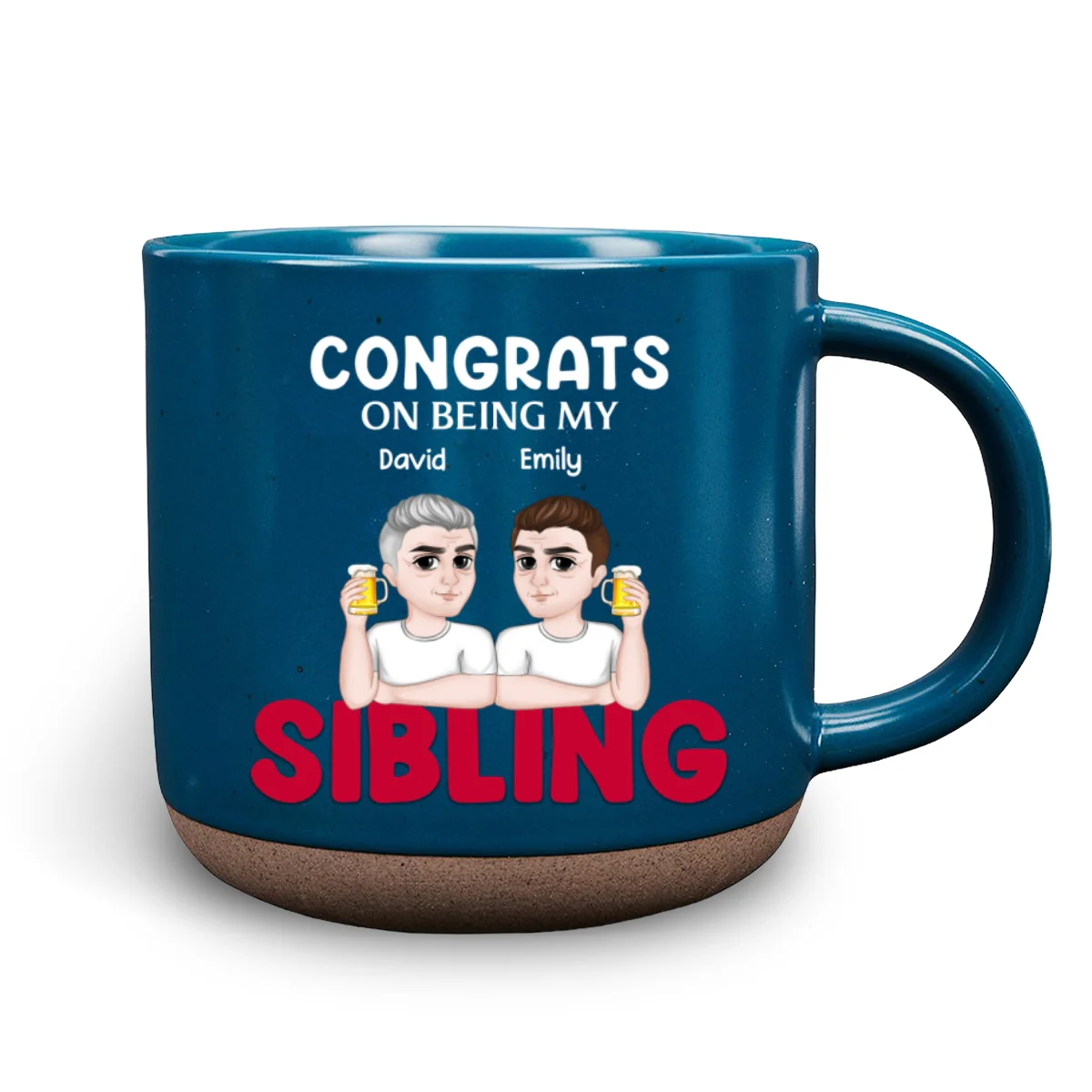 Congrats On Being My Siblings - Personalized Custom Pottery Mug - Image 8