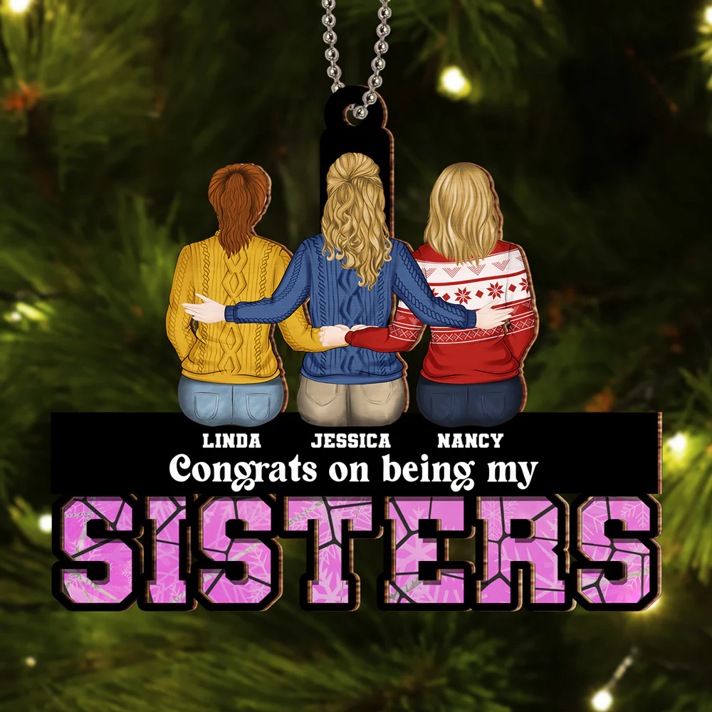 Congrats On Being My Siblings - Personalized Custom Suncatcher Ornament - Image 2