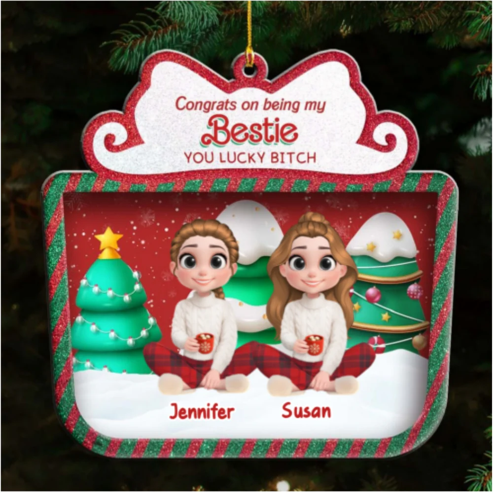 Congrats On Slay Friends - Personalized Custom Acrylic Ornament - Image 6