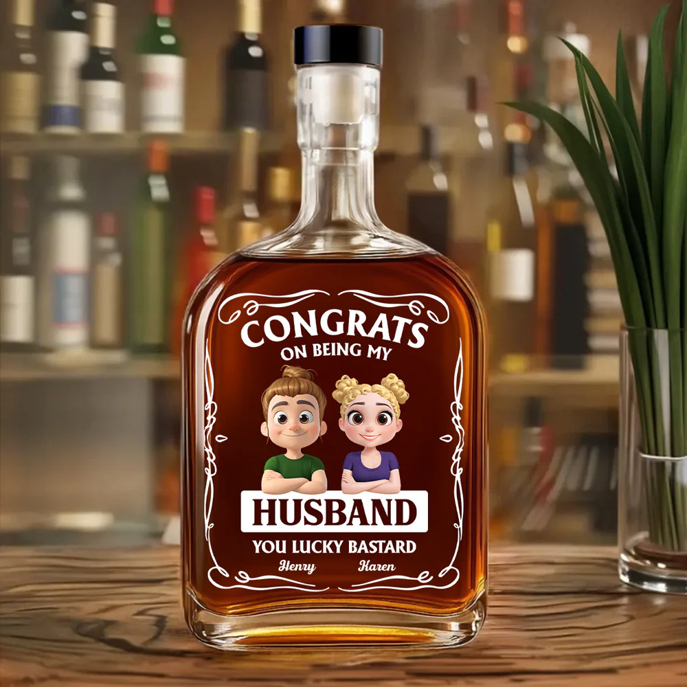 Congratulation Husband - Personalized Custom Spirits Decanter - Image 3