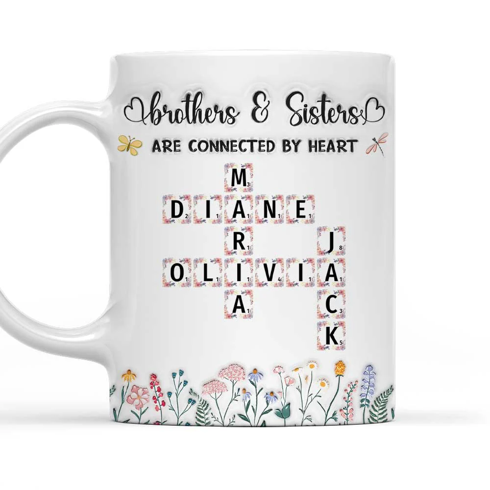 Connected By Heart Forever Always - Personalized Custom 3D Inflated Effect Mug