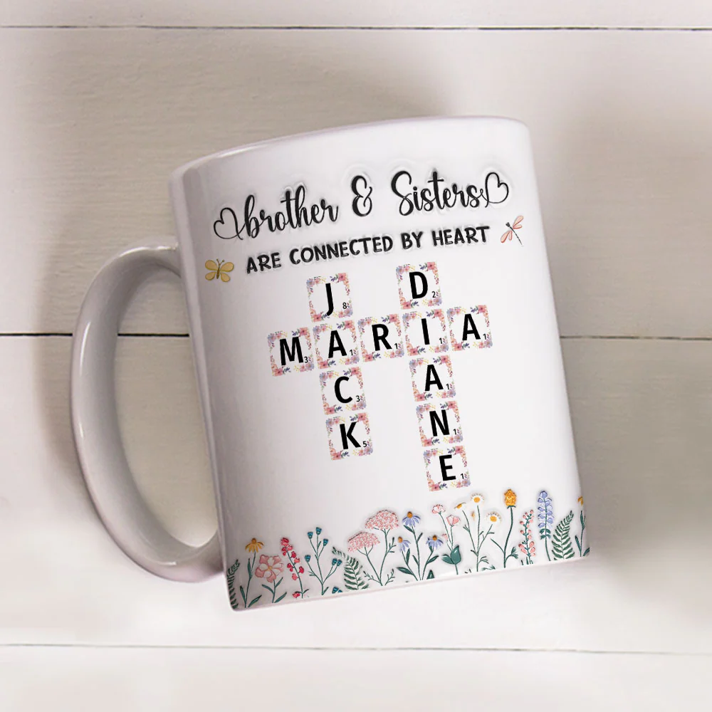 Connected By Heart Forever Always - Personalized Custom 3D Inflated Effect Mug - Image 2