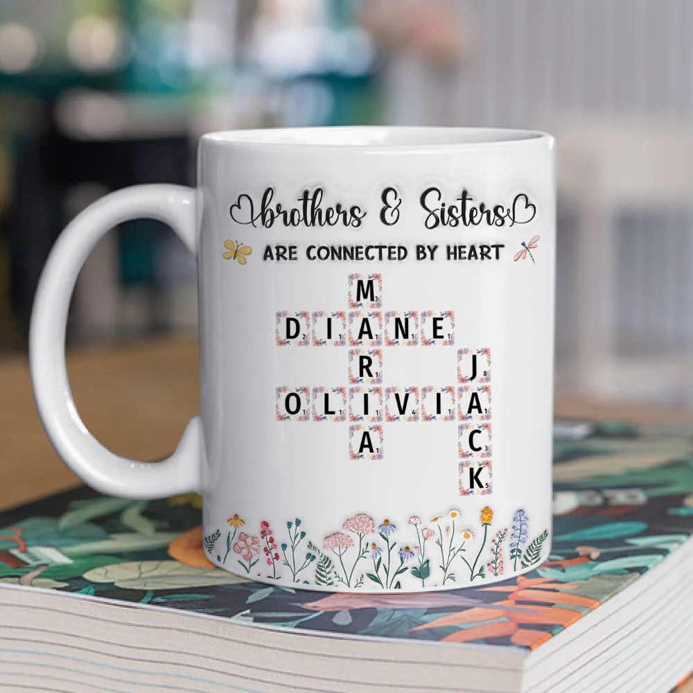 Connected By Heart Forever Always - Personalized Custom 3D Inflated Effect Mug - Image 3