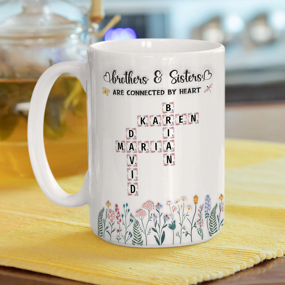 Connected By Heart Forever Always - Personalized Custom 3D Inflated Effect Mug - Image 4
