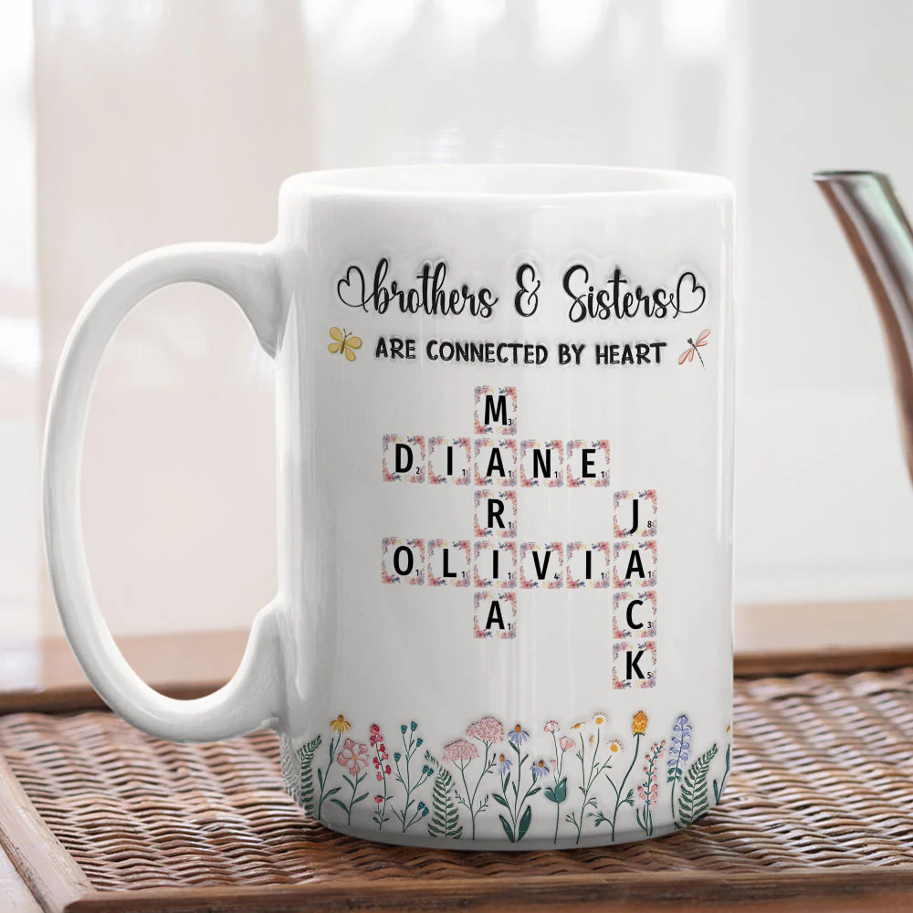 Connected By Heart Forever Always - Personalized Custom 3D Inflated Effect Mug - Image 5