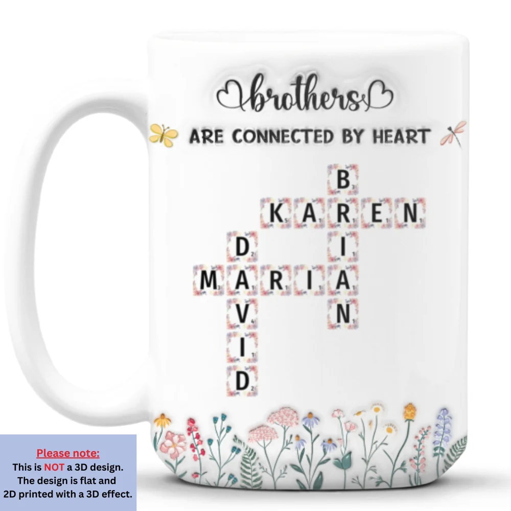 Connected By Heart Forever Always - Personalized Custom 3D Inflated Effect Mug - Image 8