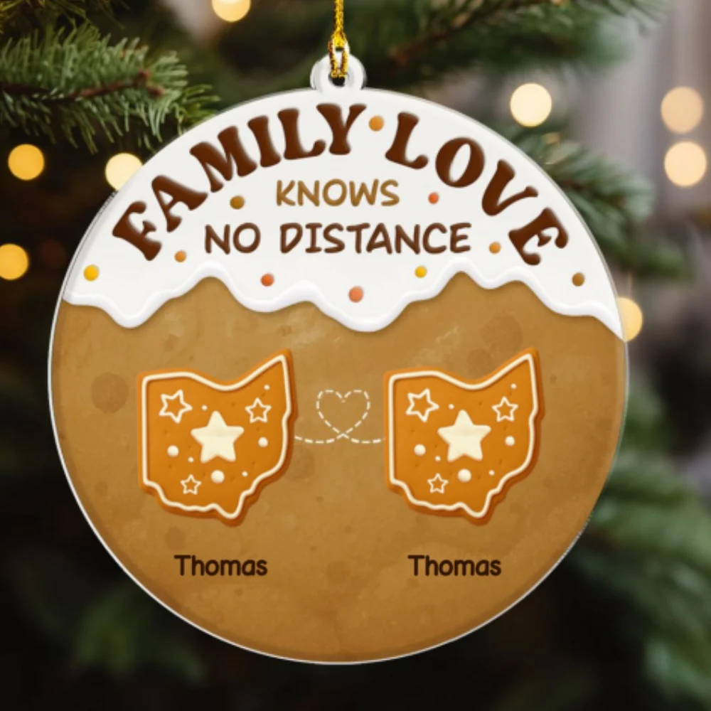Connected By Hearts - Personalized Custom Acrylic Ornament - Image 7