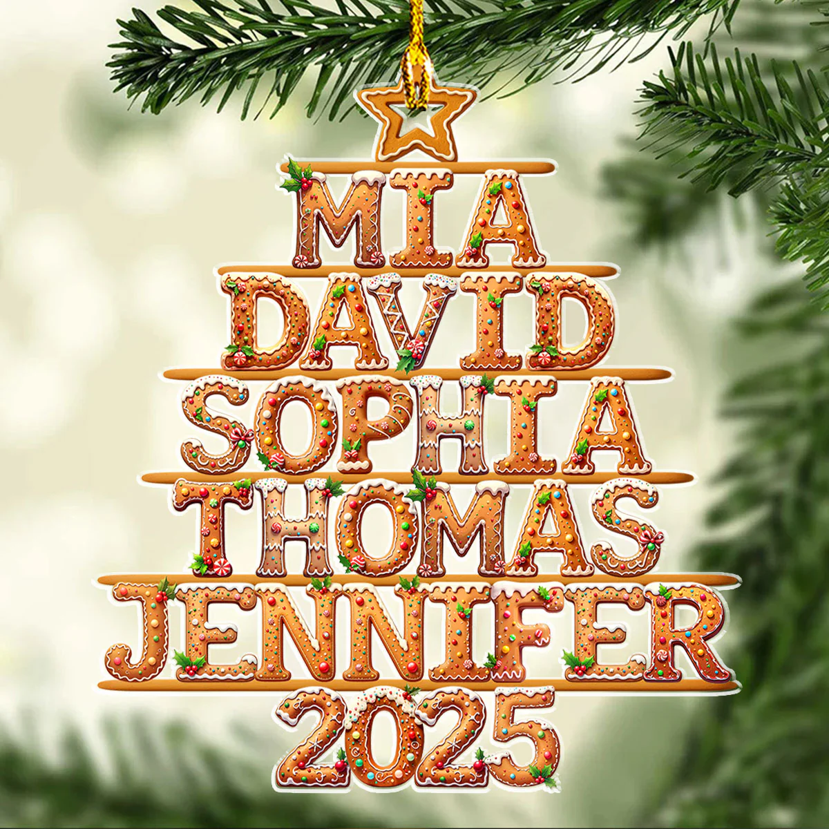Cookie Letter Tree - Personalized Custom Acrylic Ornament - Image 3