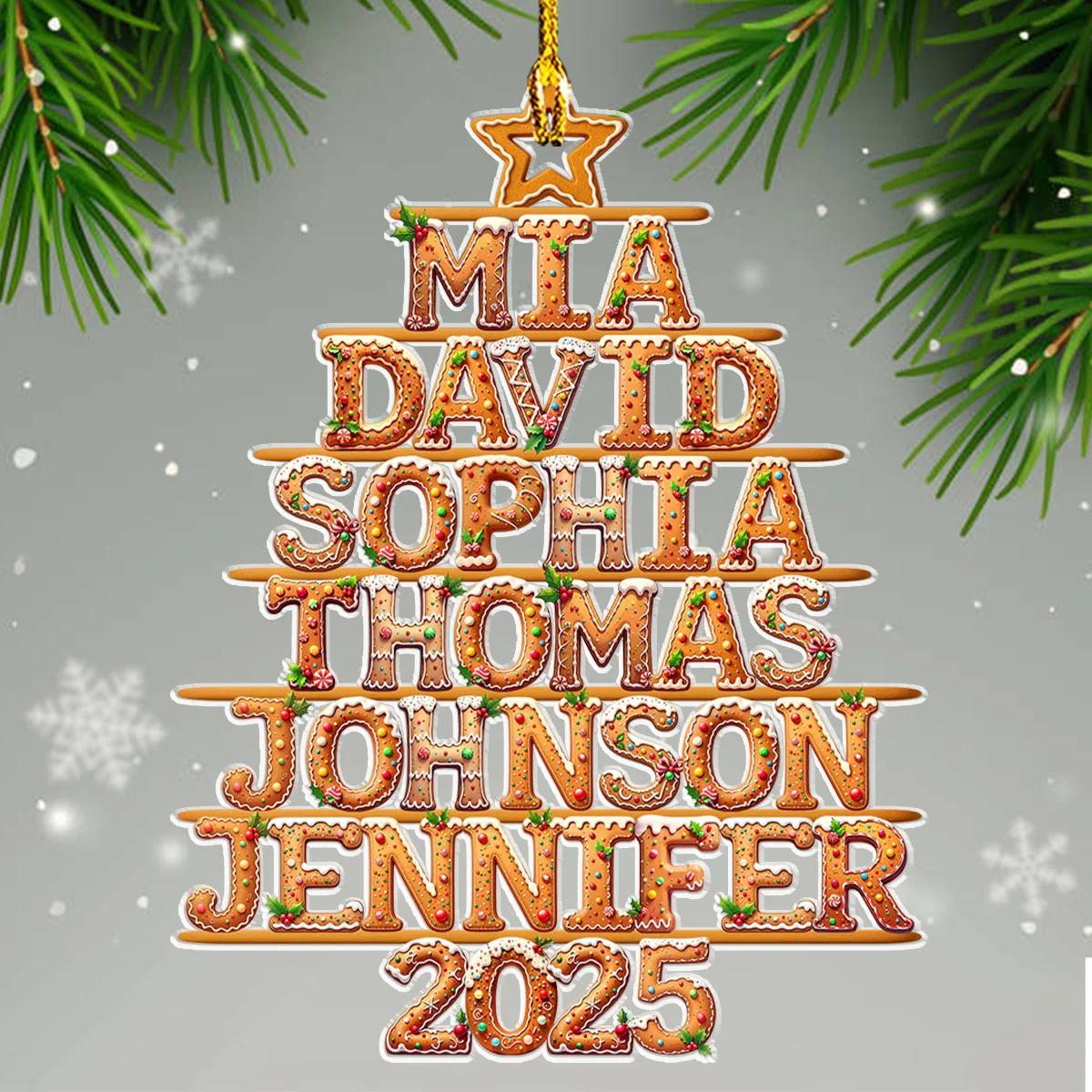 Cookie Letter Tree - Personalized Custom Acrylic Ornament - Image 4