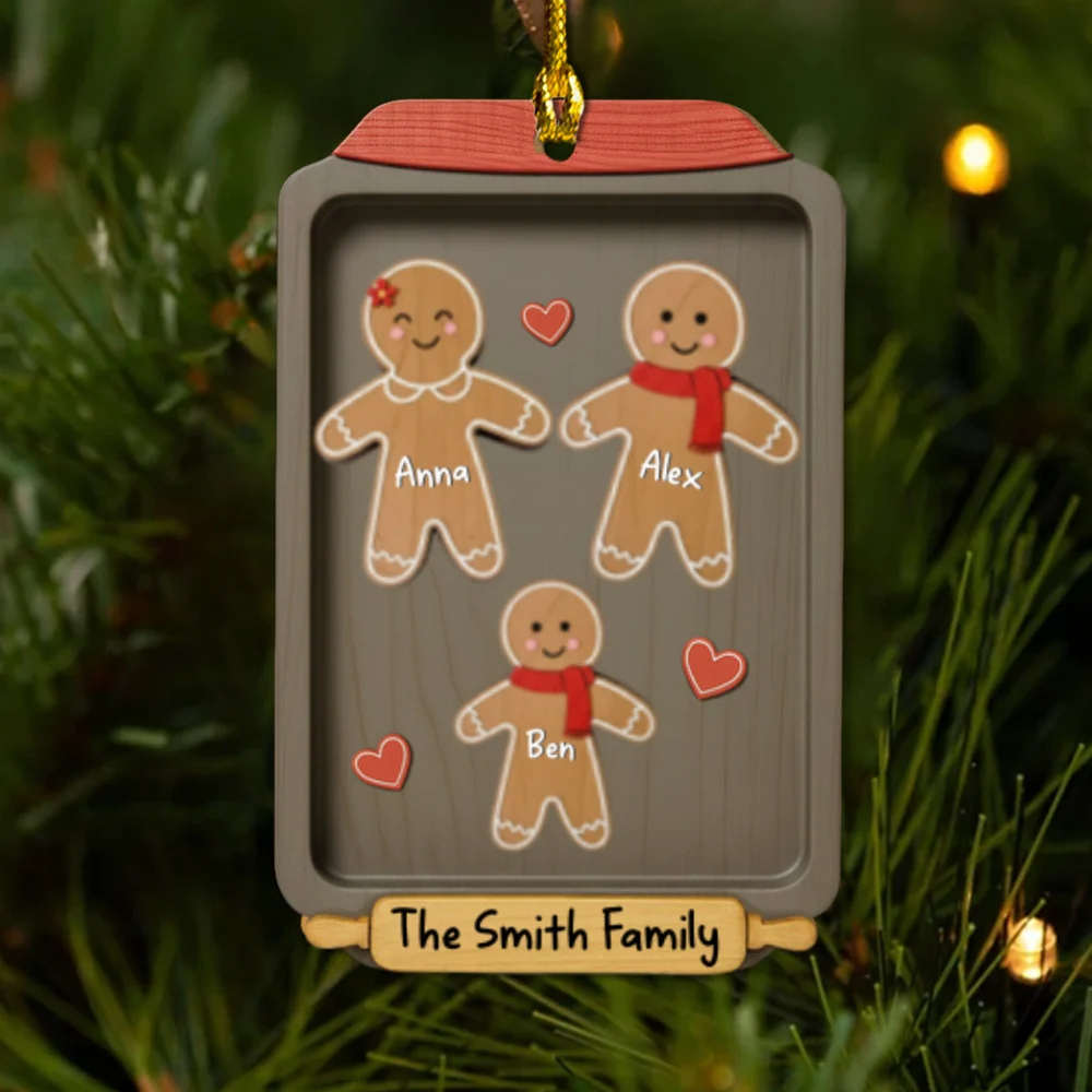 Cookies And Family Create Memories - Personalized Custom 2-Layered Wood Ornament - Image 4