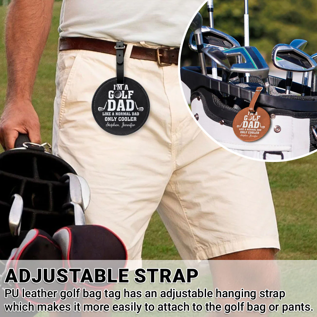 Cool Golf Dad - Personalized Custom Golf Tee Bag - Image 5