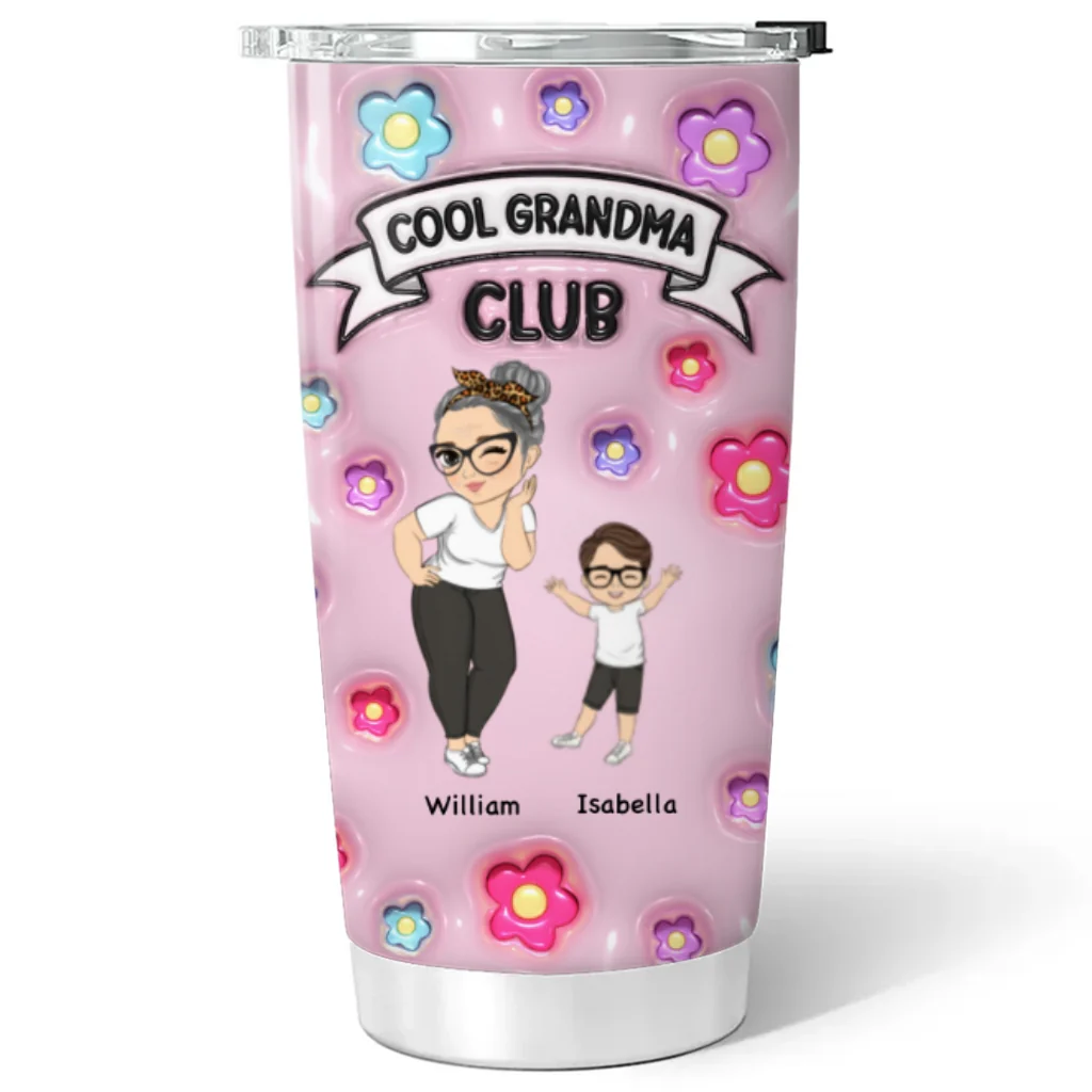 Cool Grandma Club - Personalized Custom 3D Inflated Effect Tumbler - Image 5