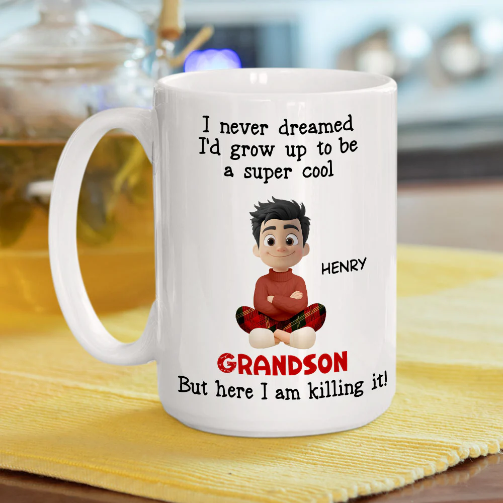 Cool Grandson - Personalized Custom Coffee Mug - Image 4