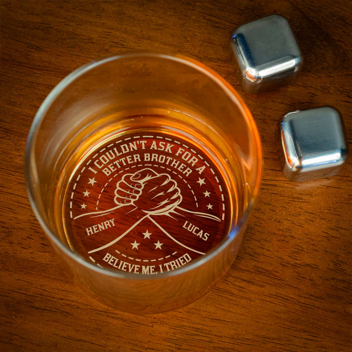 Could Not Ask For A Better Brother - Personalized Custom Engraved Whiskey Glass - Image 2