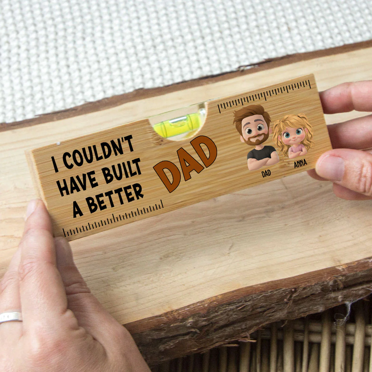 Could Not Have Built A Better Dad - Personalized Custom Wooden Spirit Level Bottle Opener - Image 2