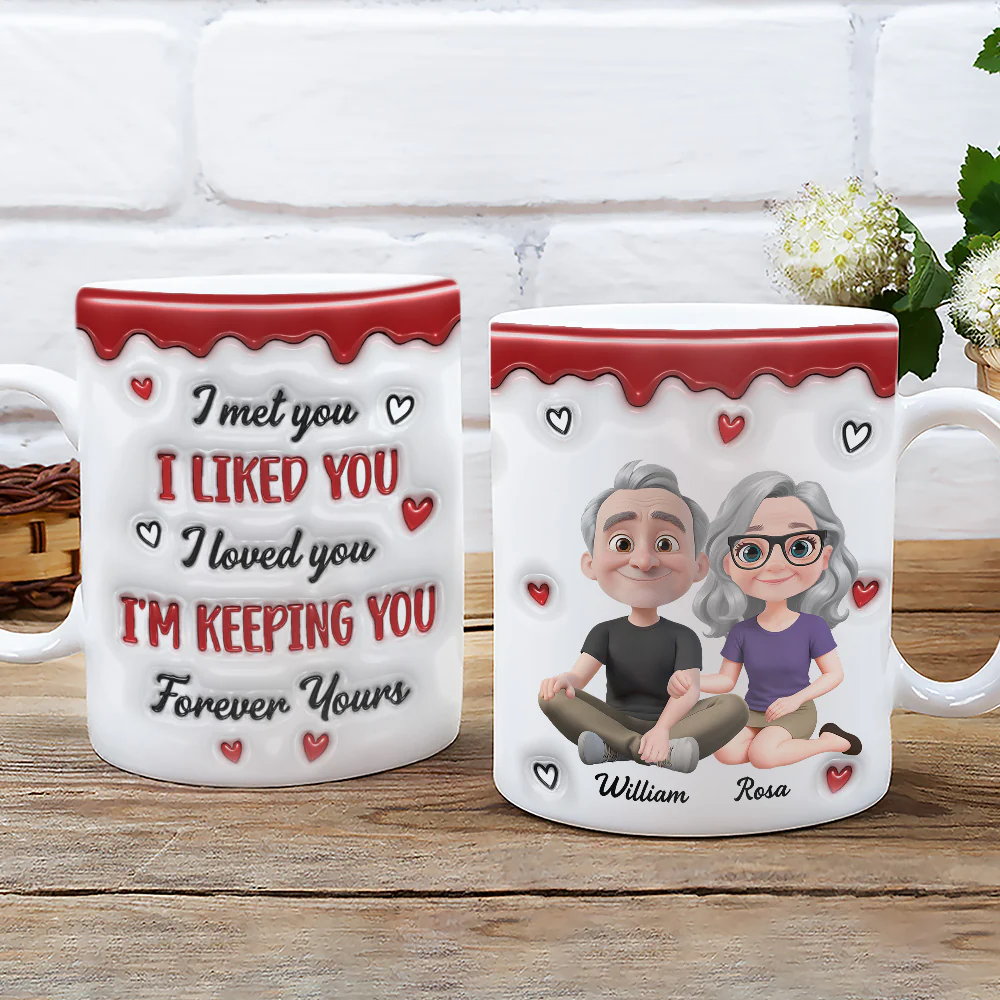 Couple Cartoon Forever Love - Personalized Custom 3D Inflated Effect Mug - Image 4
