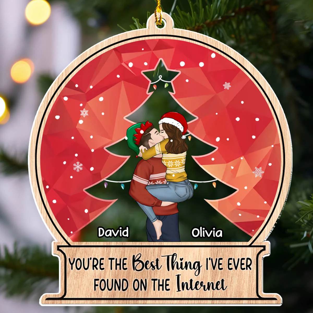 Couple Christmas 2024 - Personalized Custom Acrylic Ornament - Image 2
