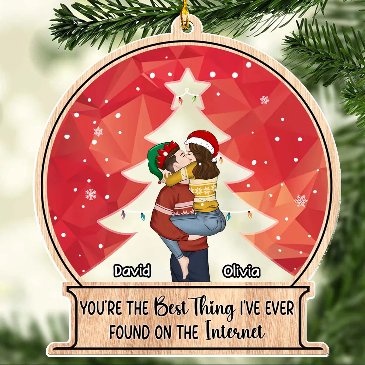 Couple Christmas 2024 - Personalized Custom Acrylic Ornament - Image 3