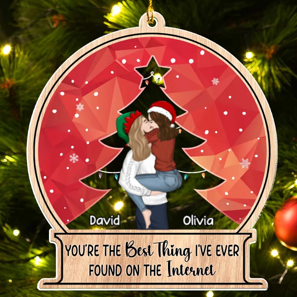 Couple Christmas 2024 - Personalized Custom Acrylic Ornament - Image 4
