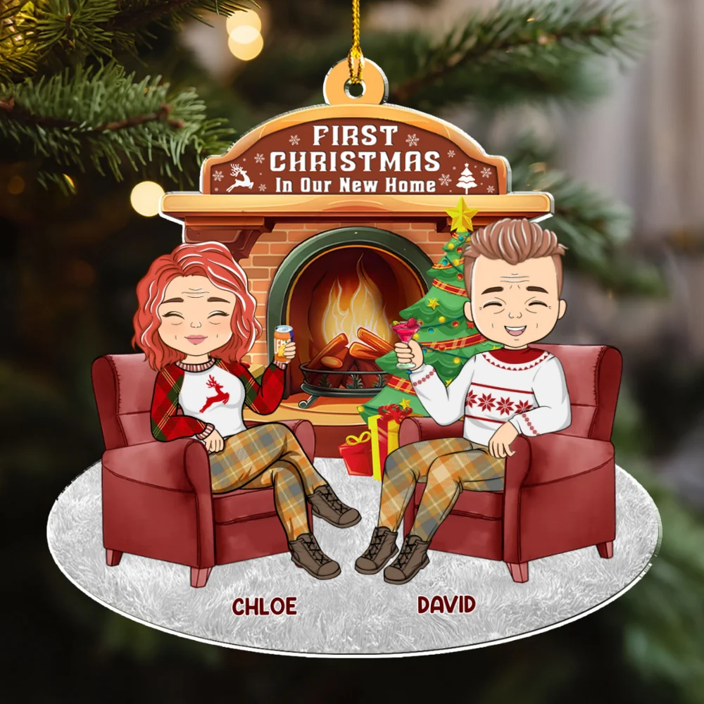 Couple Christmas Together - Personalized Custom Acrylic Ornament - Image 5