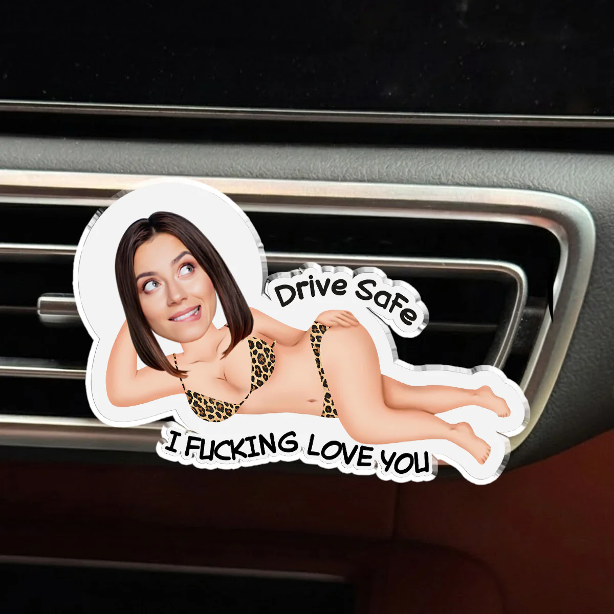 Couple Drive Safe I Freaking Love You - Personalized Custom Car Vent Clip - Image 3