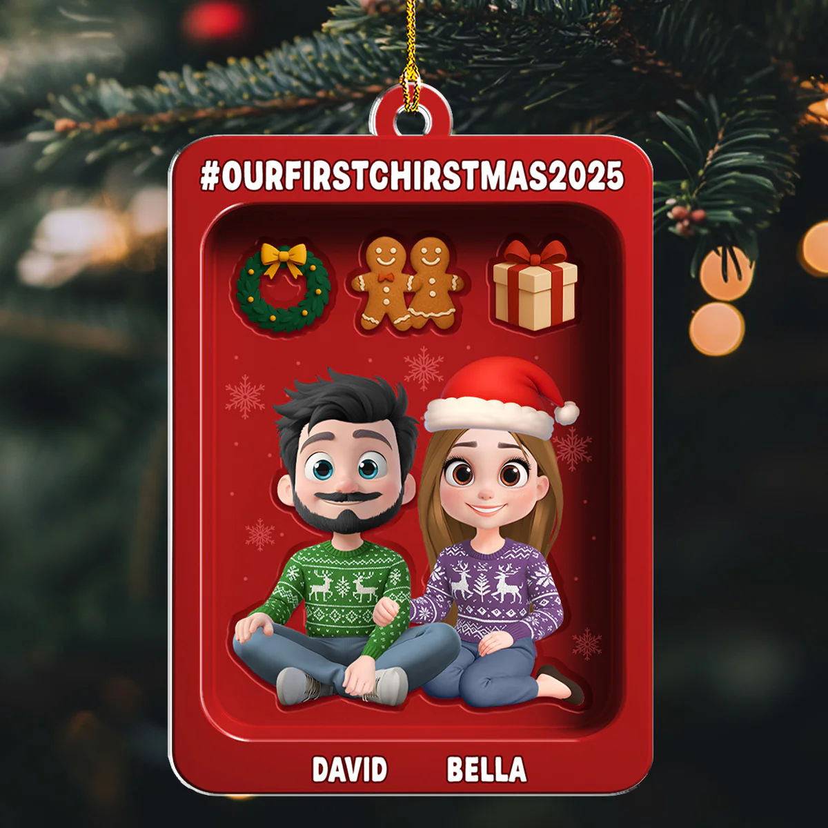 Couple First Christmas Kit - Personalized Custom Acrylic Ornament