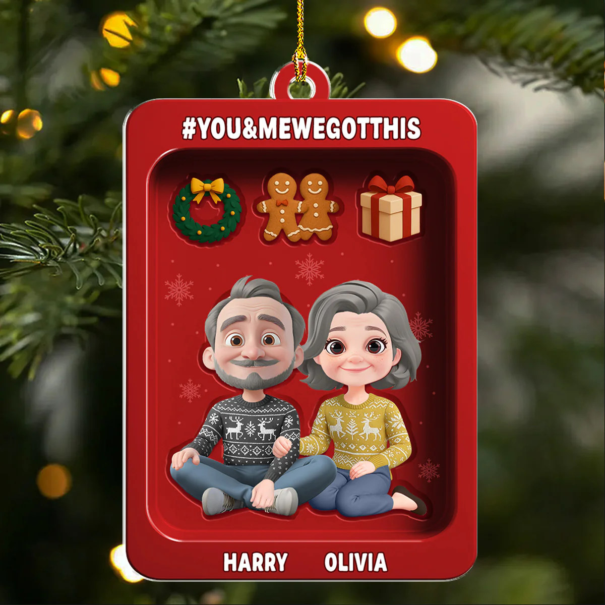 Couple First Christmas Kit - Personalized Custom Acrylic Ornament - Image 2