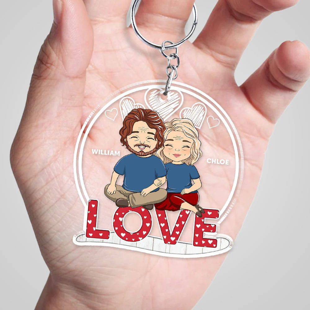 Couple Love - Personalized Custom Acrylic Keychain - Image 2