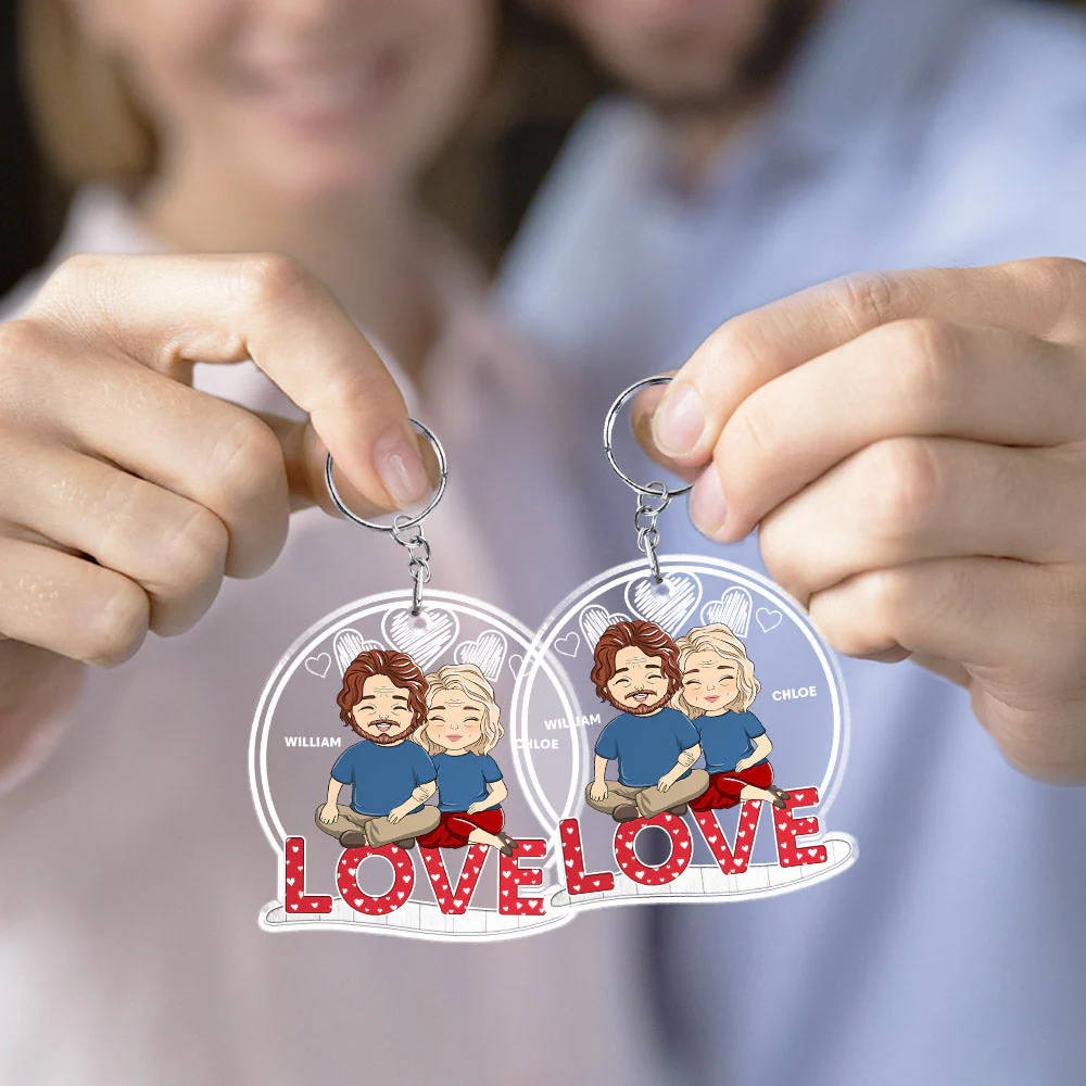 Couple Love - Personalized Custom Acrylic Keychain - Image 5
