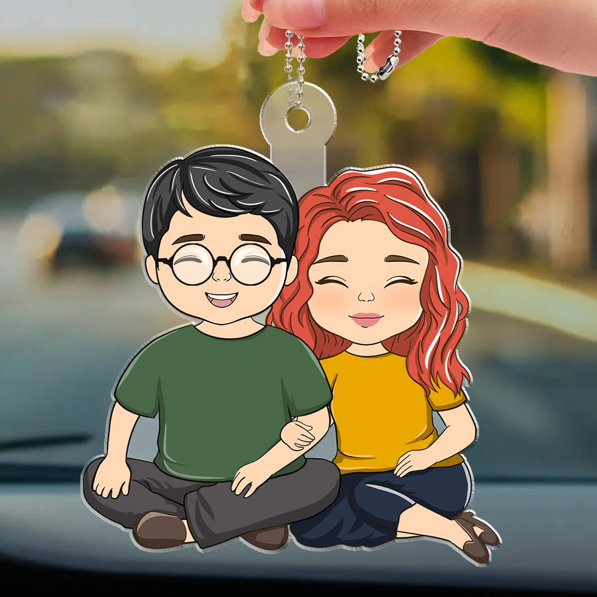 Couple Love - Personalized Custom Car Ornament - Image 3