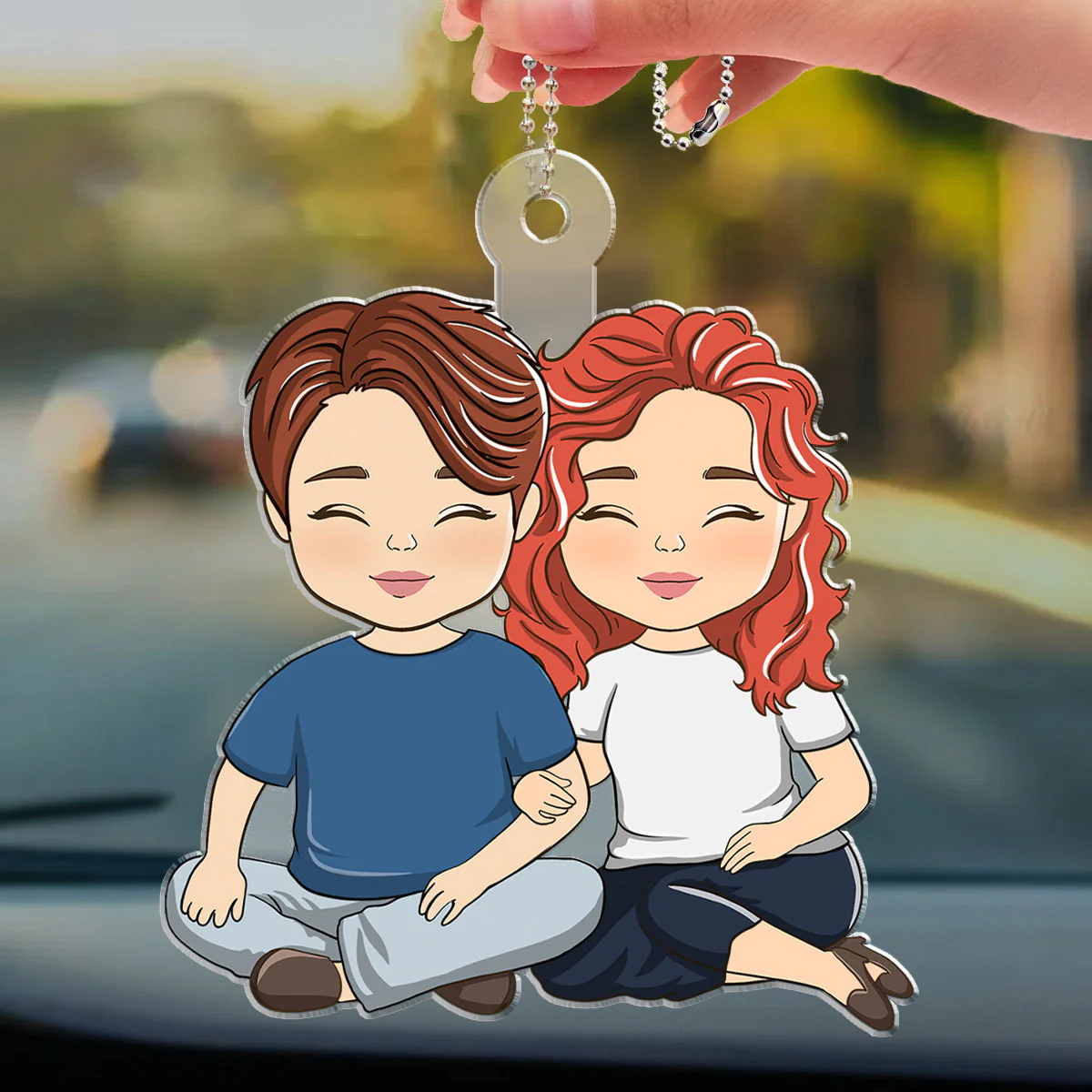 Couple Love - Personalized Custom Car Ornament - Image 6