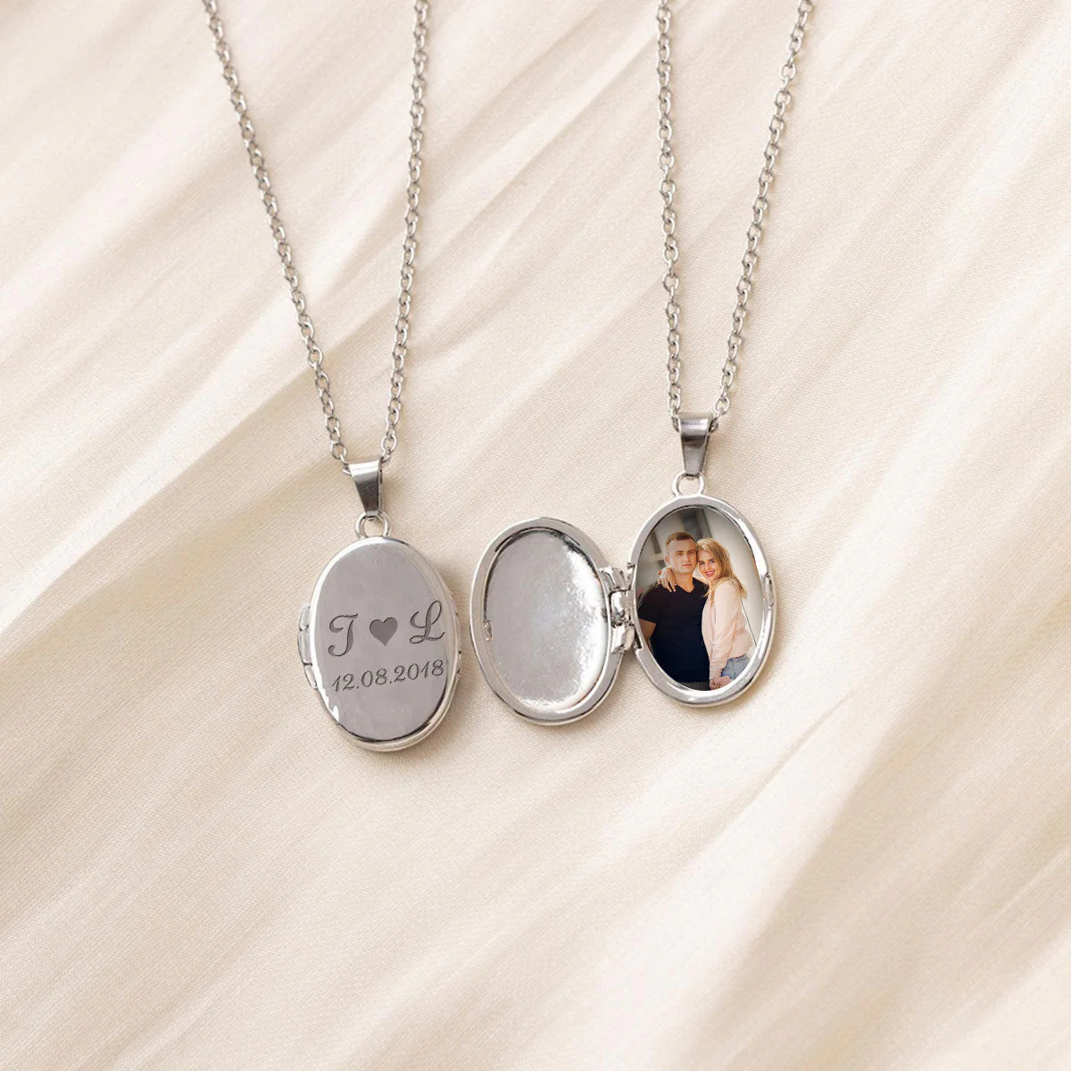 Couple Love - Personalized Custom Locket Necklace - Image 4