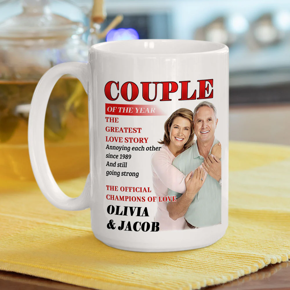 Couple Of The Year - Personalized Custom Coffee Mug - Image 4