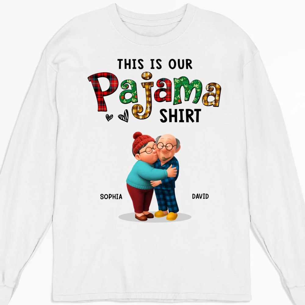 Couple Pajama Christmas Cartoon - Personalized Custom Shirt - Image 13
