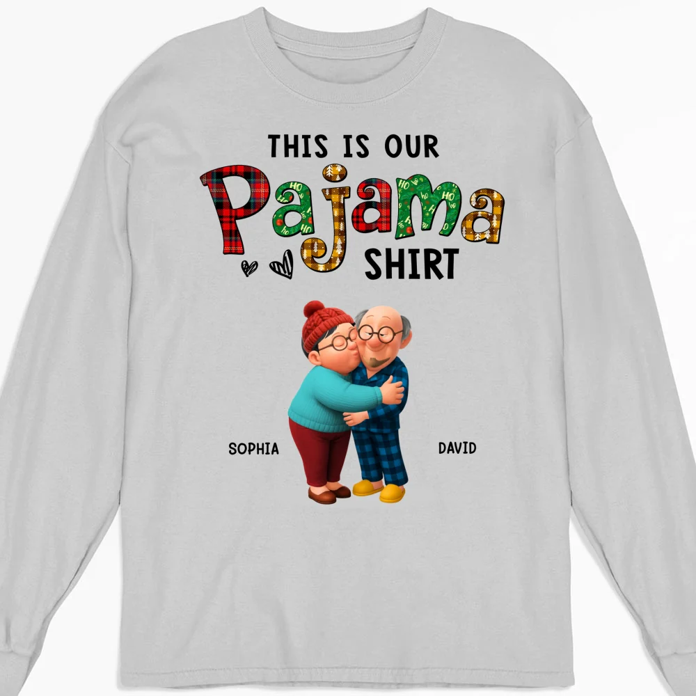 Couple Pajama Christmas Cartoon - Personalized Custom Shirt - Image 14