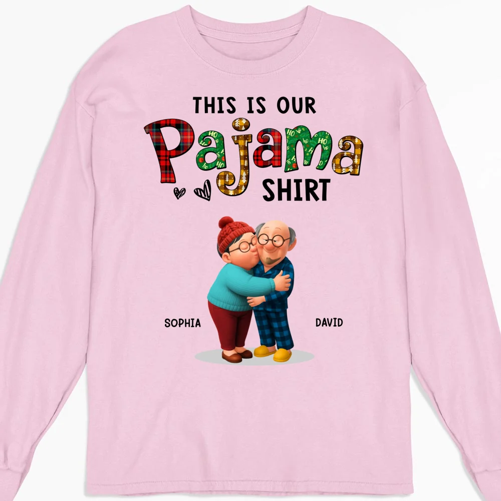 Couple Pajama Christmas Cartoon - Personalized Custom Shirt - Image 15