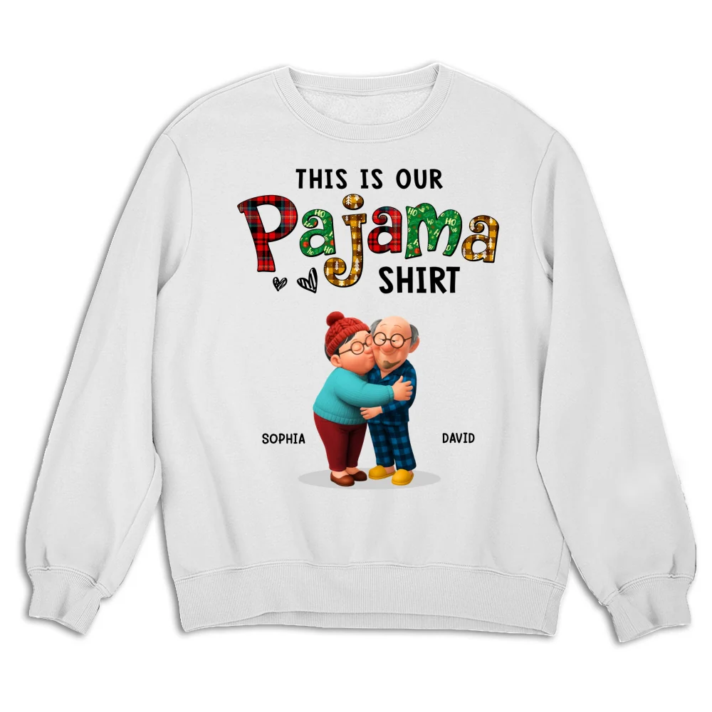 Couple Pajama Christmas Cartoon - Personalized Custom Shirt - Image 16