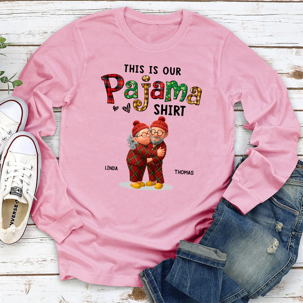 Couple Pajama Christmas Cartoon - Personalized Custom Shirt - Image 5
