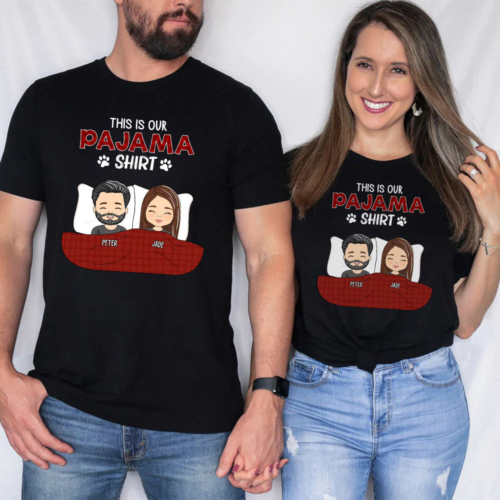 Couple Pajama - Personalized Custom Classic T-shirt - Image 2
