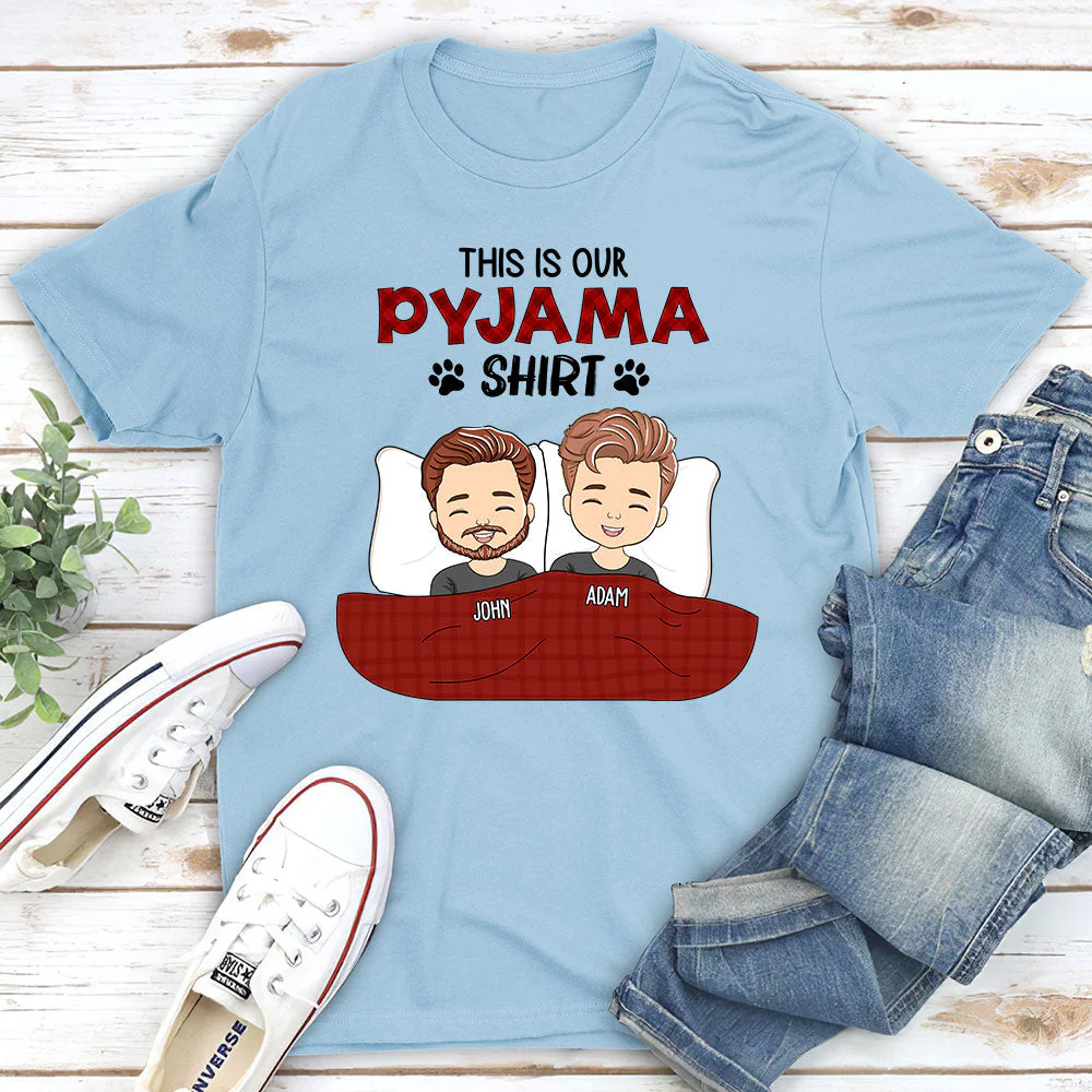 Couple Pyjama Shirt - Personalized Custom Classic T-shirt - Image 2