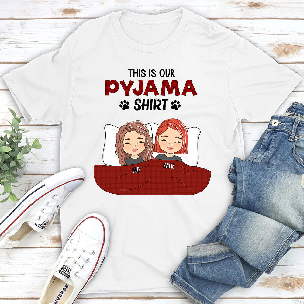 Couple Pyjama Shirt - Personalized Custom Classic T-shirt - Image 3