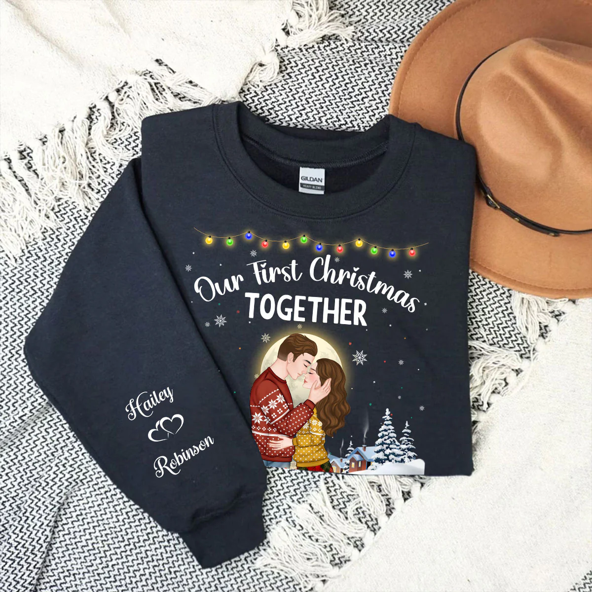 Couple Together Christmas - Personalized Custom Sweatshirt - Image 4