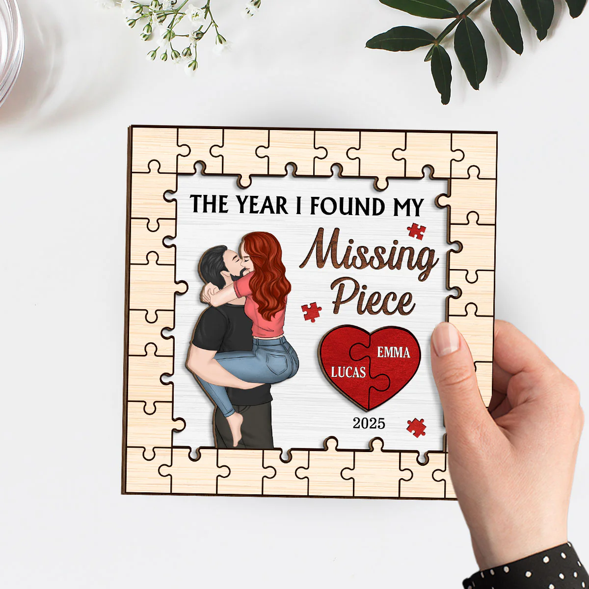Couple With Love - Personalized Custom Wooden Plaque - Image 4
