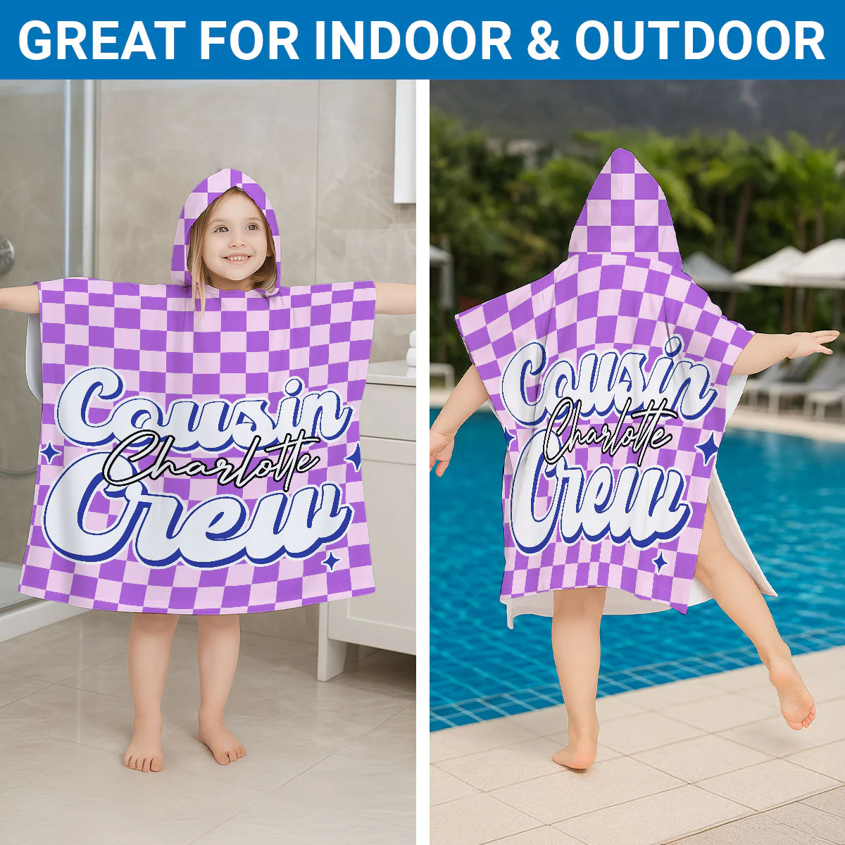 Cousin Crew - Personalized Custom Hooded Beach Towel - Image 2
