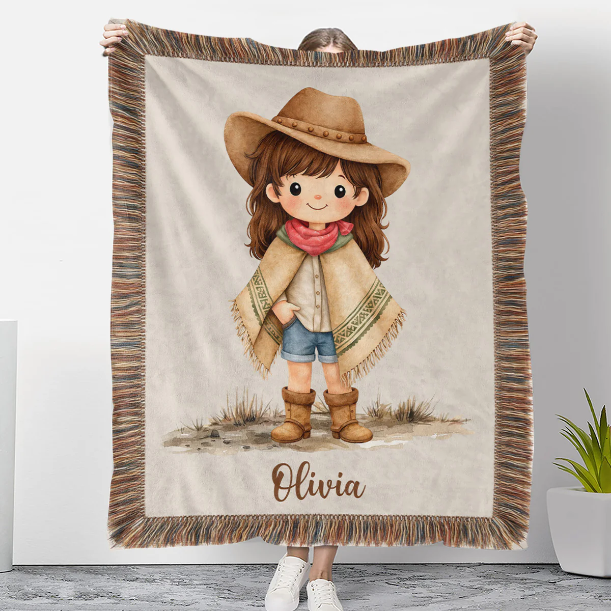 Cowboy Cowgirl - Personalized Custom Fleece Blanket