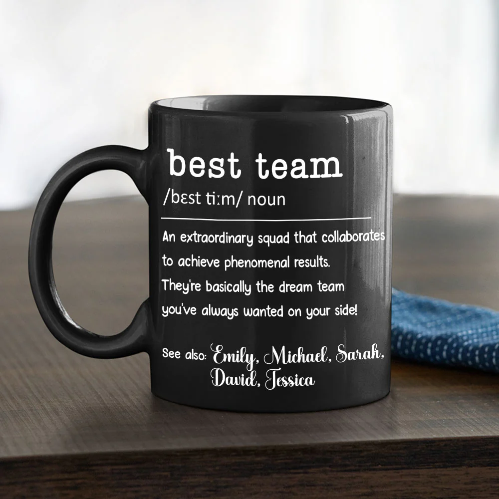 Coworker Best Team Forever - Personalized Custom Coffee Mug - Image 2