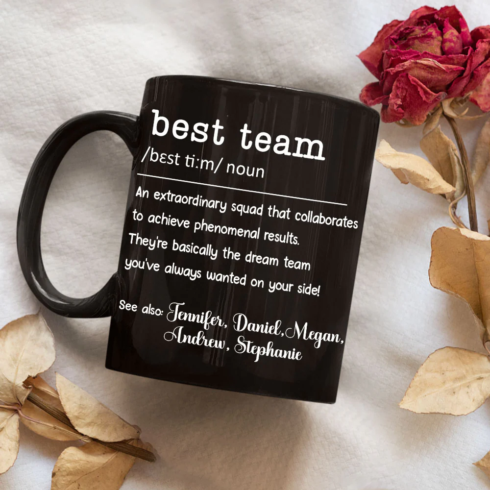 Coworker Best Team Forever - Personalized Custom Coffee Mug - Image 4