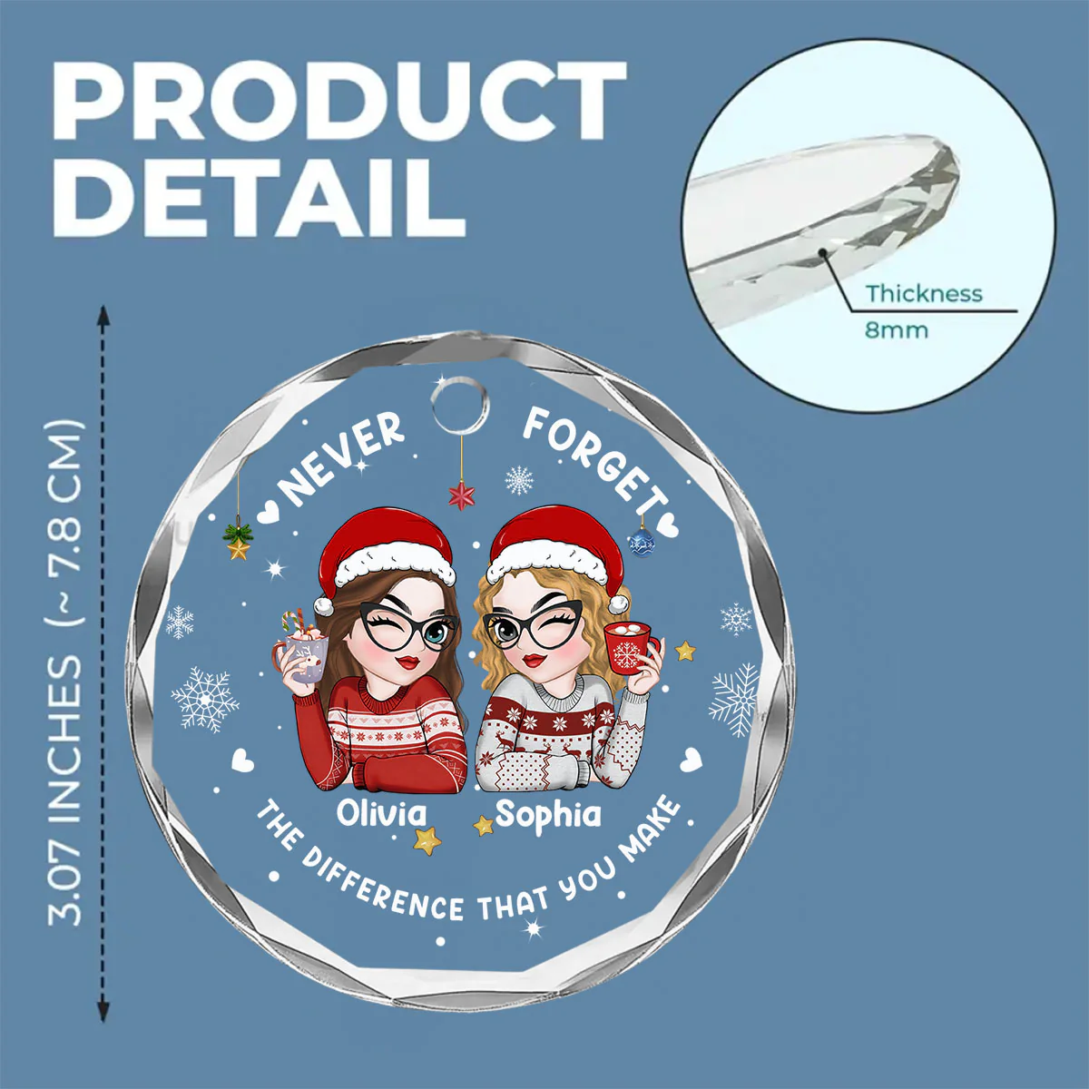 Coworker Forever - Personalized Custom Glass Ornament - Image 5