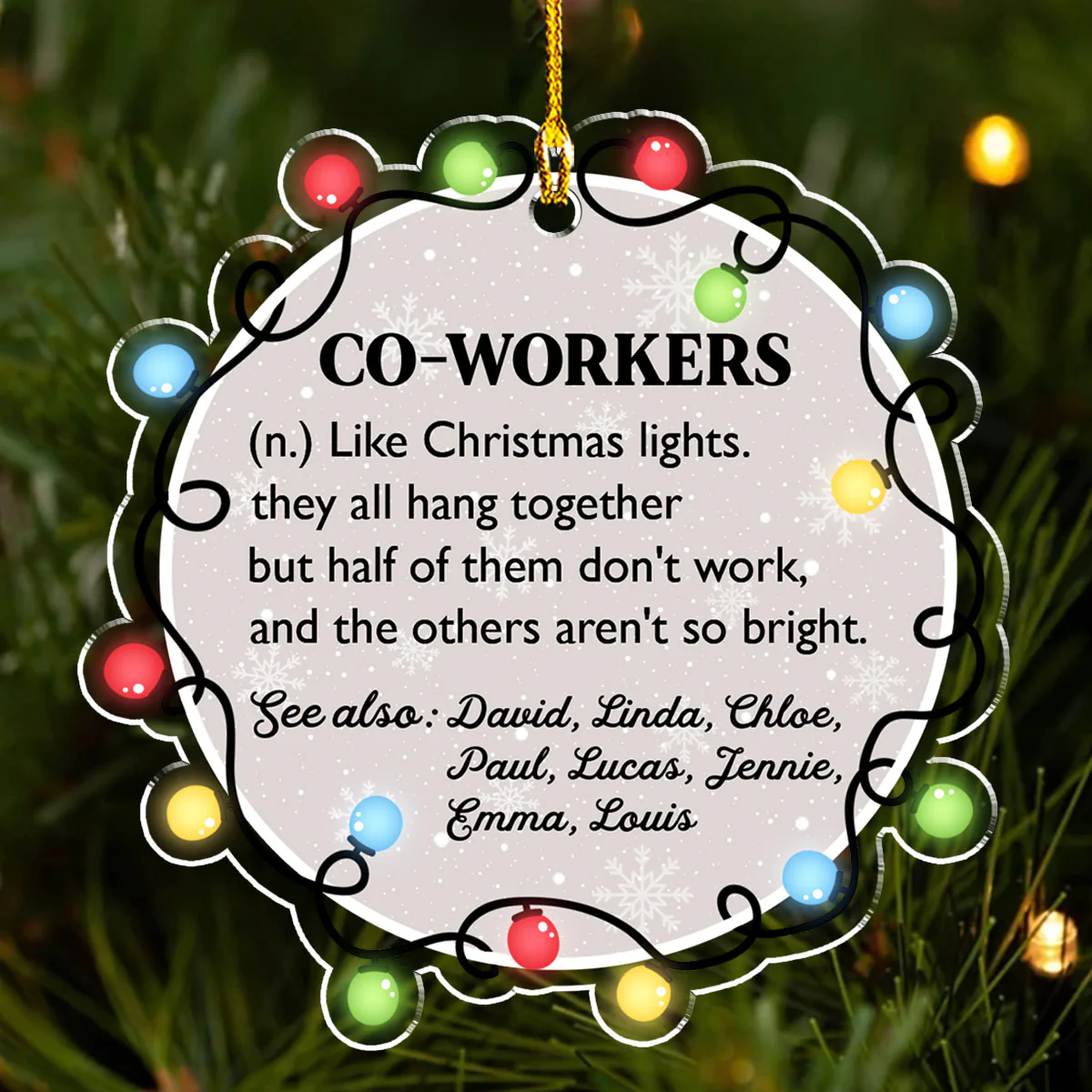 Coworker Like Christmas Lights - Personalized Custom Acrylic Ornament - Image 2